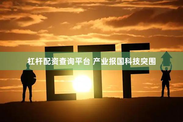 杠杆配资查询平台 产业报国科技突围